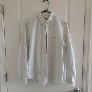 Lacoste regular fit button down white dress shirt